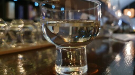 A glass of clear sake